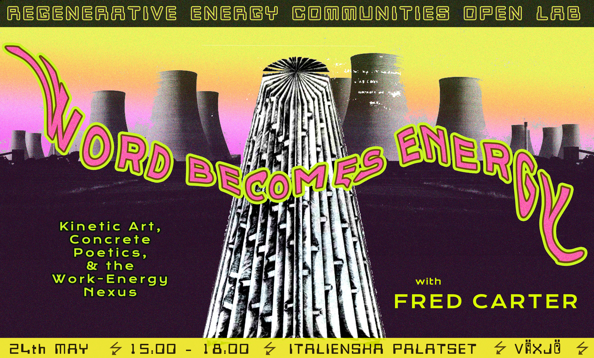 poster image of a 1970s wind turbine sculpture with the text